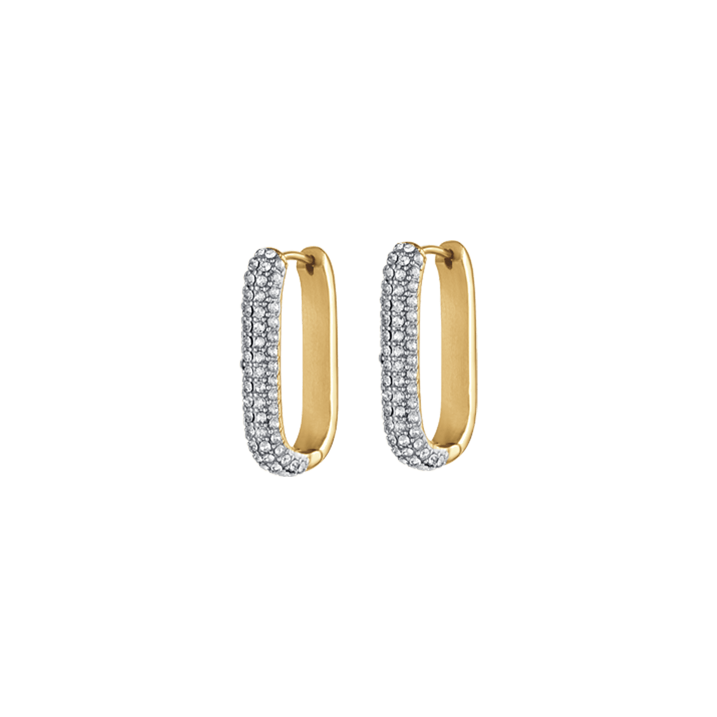 PENDIENTES DE ACERO IP DE MUJER CON CRISTALES BLANCOS