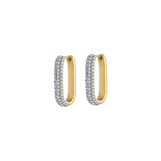 PENDIENTES DE ACERO IP DE MUJER CON CRISTALES BLANCOS