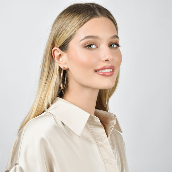 PENDIENTES DE ARO DE ACERO PARA MUJER