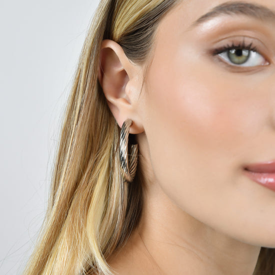 PENDIENTES DE ARO DE ACERO PARA MUJER