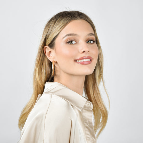 PENDIENTES DE ARO DE ACERO IP ORO PARA MUJER