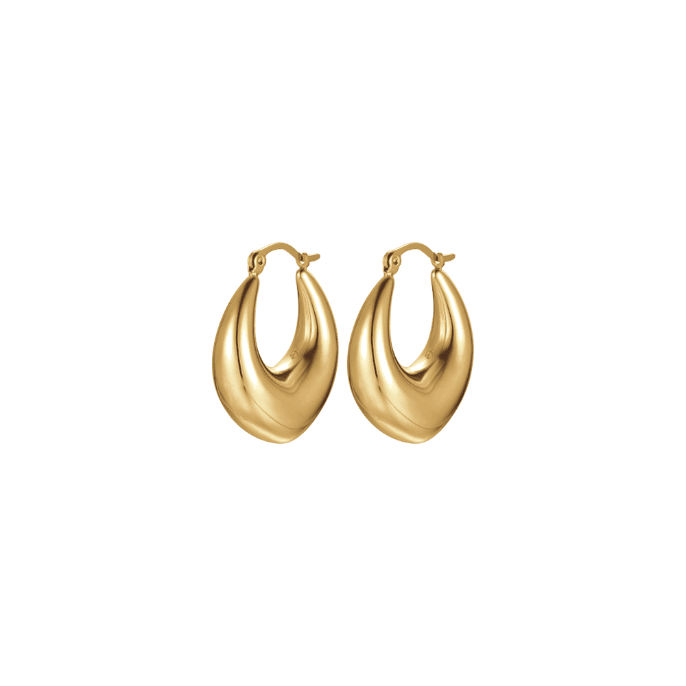 PENDIENTES DE ARO DE ACERO IP ORO PARA MUJER