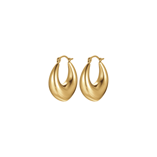 PENDIENTES DE ARO DE ACERO IP ORO PARA MUJER