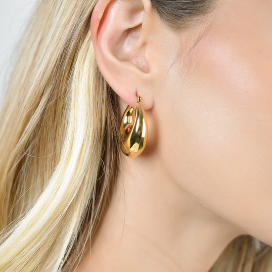PENDIENTES DE ARO DE ACERO IP ORO PARA MUJER