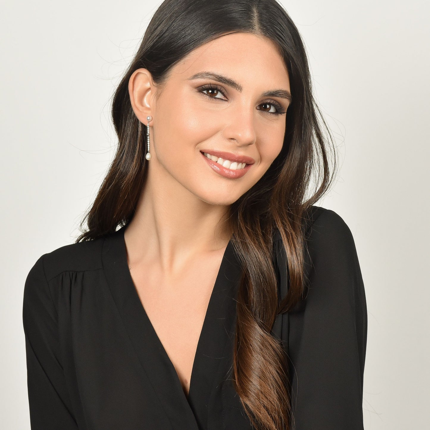 PENDIENTES DE ACERO PARA MUJER CON PERLAS