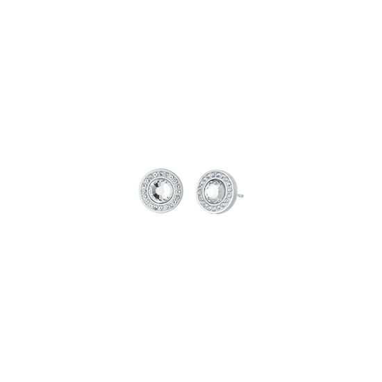 PENDIENTES DE ACERO PARA MUJER CON ELEMENTOS DE CRISTAL BLANCO