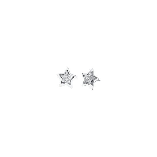 PENDIENTES DE MUJER ESTRELLA DE ACERO CON CRISTALES BLANCOS