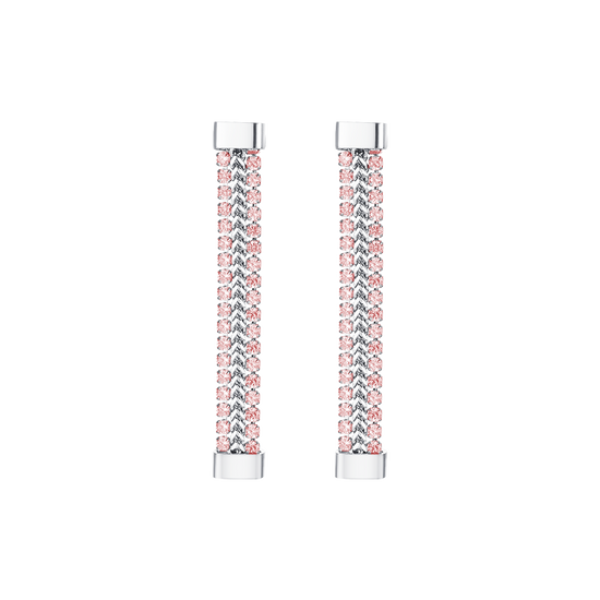 PENDIENTES DE ACERO PARA MUJER CON CRISTALES ROSAS