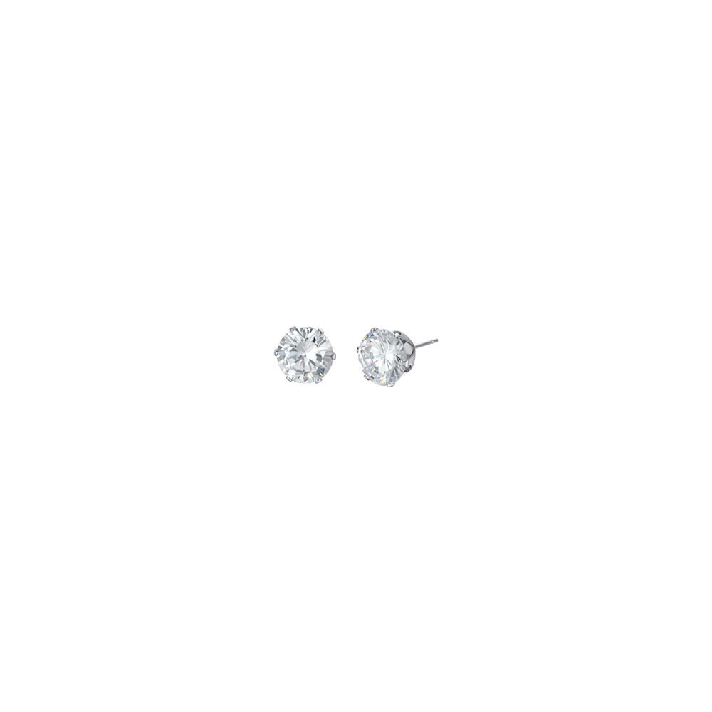 PENDIENTES DE HOMBRE DE ACERO CON CRISTALES BLANCOS