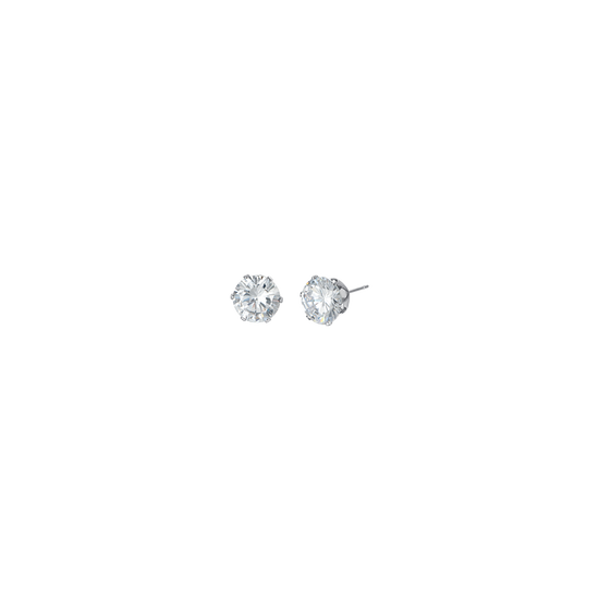 PENDIENTES DE HOMBRE DE ACERO CON CRISTALES BLANCOS