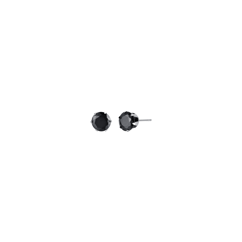 PENDIENTES DE HOMBRE DE ACERO CON CRISTALES NEGROS