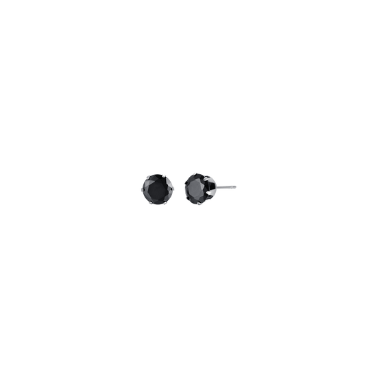 PENDIENTES DE HOMBRE DE ACERO CON CRISTALES NEGROS