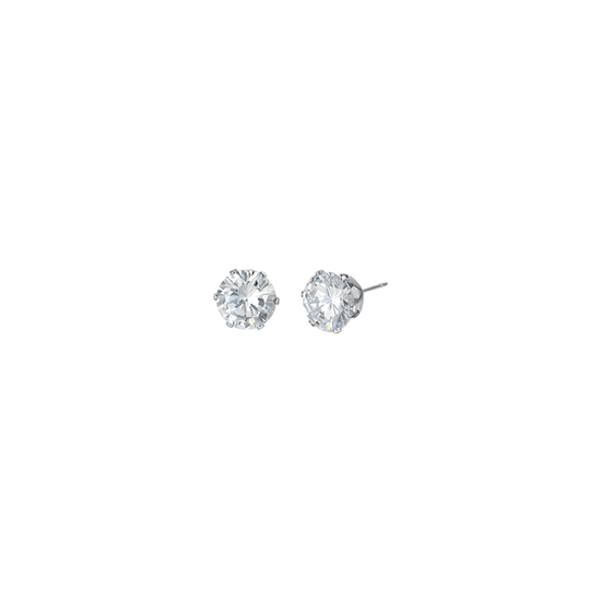 PENDIENTES DE HOMBRE DE ACERO CON CRISTALES BLANCOS