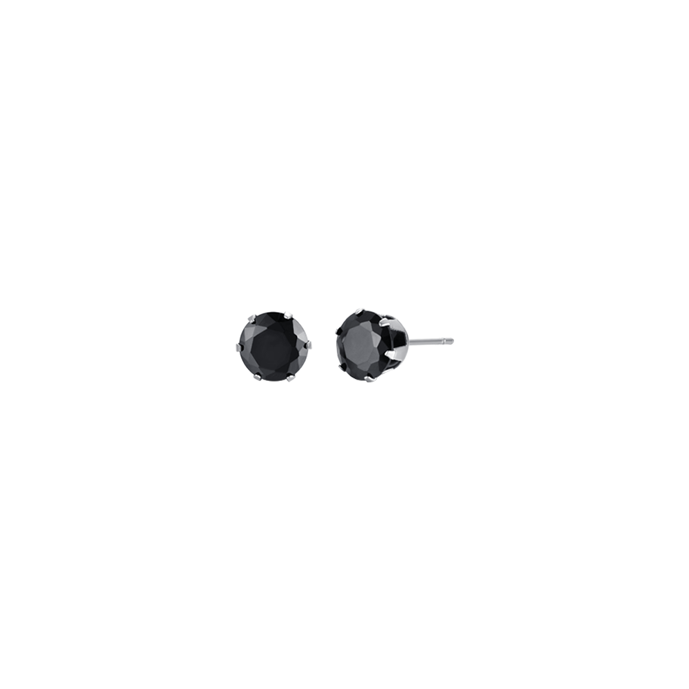 PENDIENTES DE HOMBRE DE ACERO CON CRISTALES NEGROS