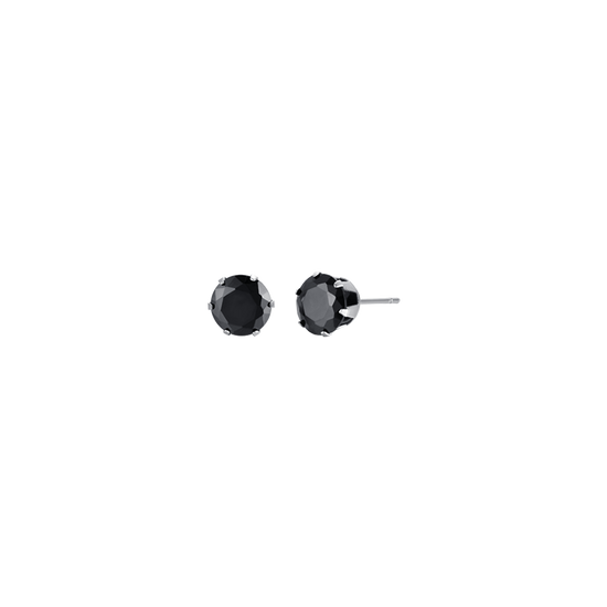 PENDIENTES DE HOMBRE DE ACERO CON CRISTALES NEGROS