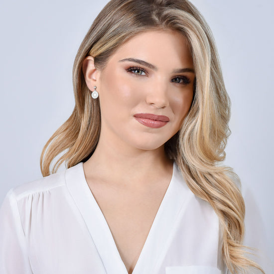 MUJER PENDIENTES DE ACERO FLOR DE LA VIDA