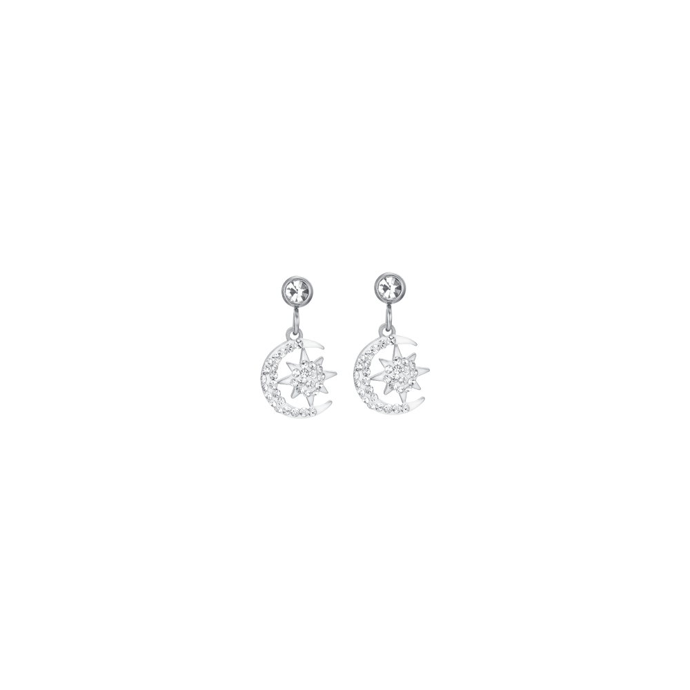 PENDIENTES ESTRELLA Y LUNA DE ACERO PARA MUJER