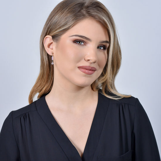 PENDIENTES DE MUJER DE ACERO DE ÁGATA ROSA