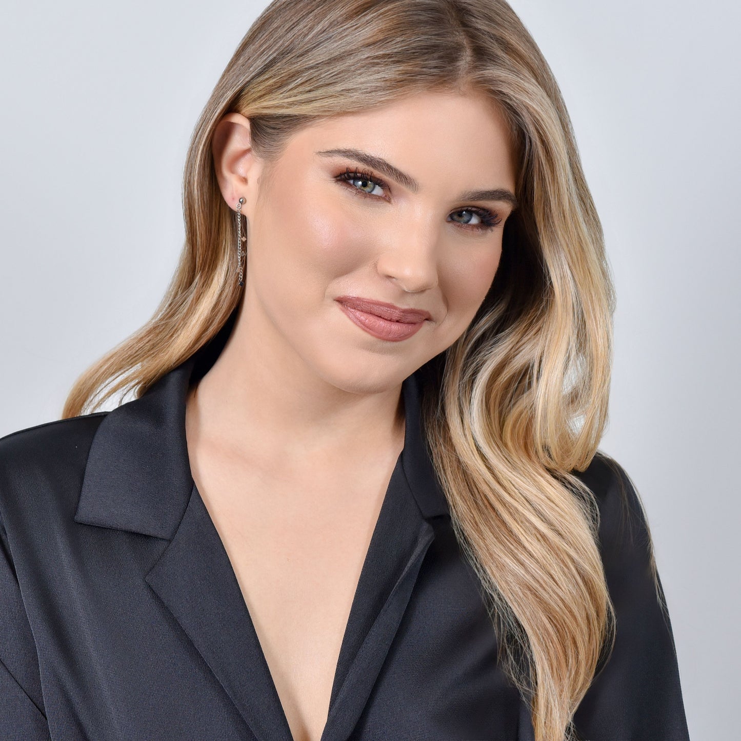 PENDIENTES DE ACERO PARA MUJER CON DIAMANTES