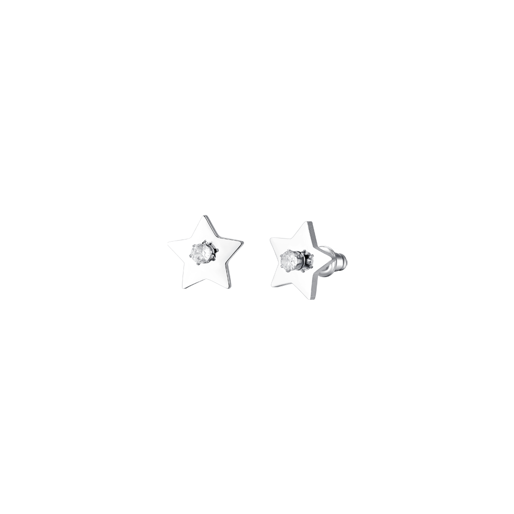 PENDIENTES DE MUJER ESTRELLA DE ACERO Y CIRCONITA