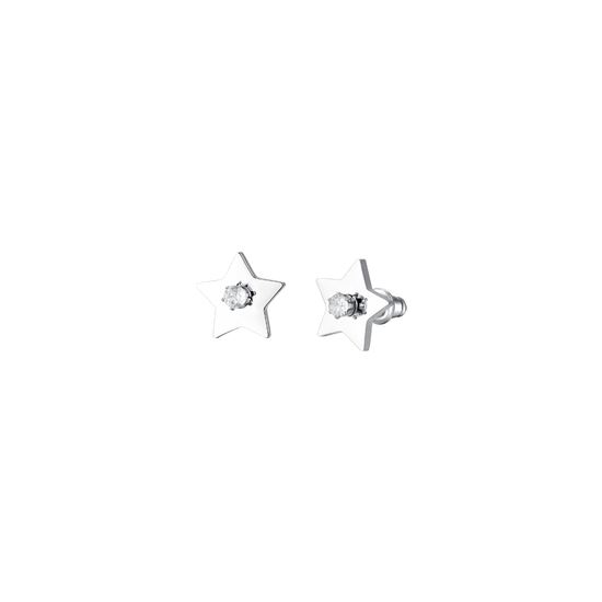 PENDIENTES DE MUJER ESTRELLA DE ACERO Y CIRCONITA