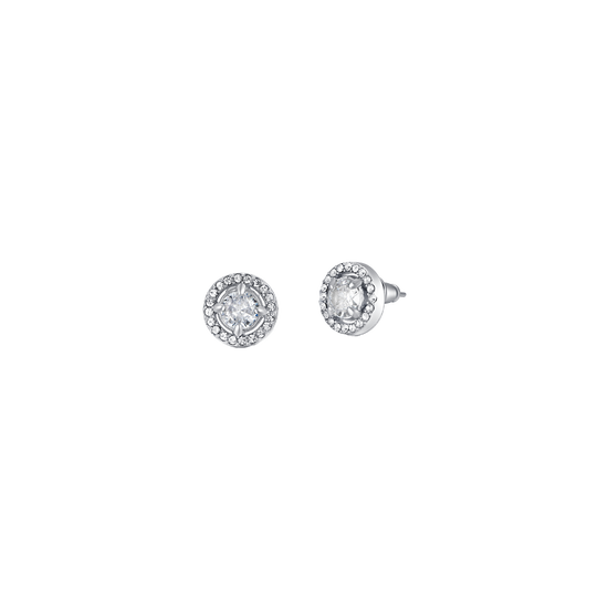 PENDIENTES DE MUJER DE ACERO CON CIRCONITA BLANCA