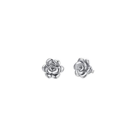 PENDIENTES DE ACERO ROSA Y PERLA PARA MUJER