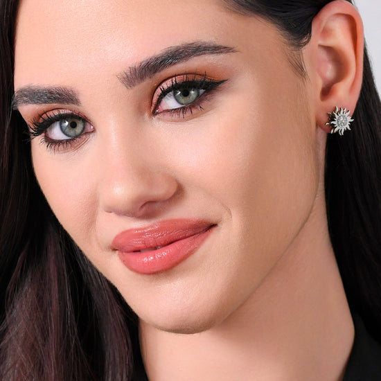 PENDIENTES GIRATORIOS SOL DE ACERO PARA MUJER