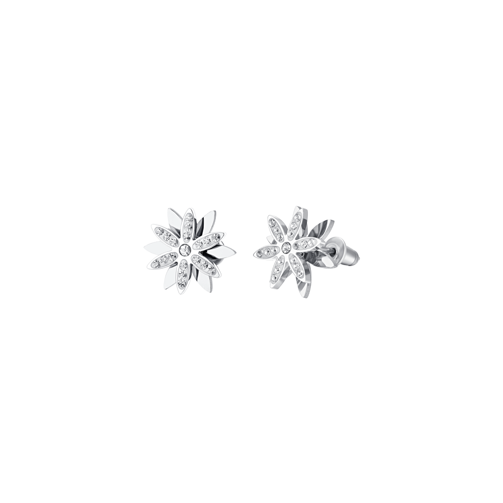 PENDIENTES GIRATORIOS FLOR DE LA VIDA DE ACERO PARA SEÑORA