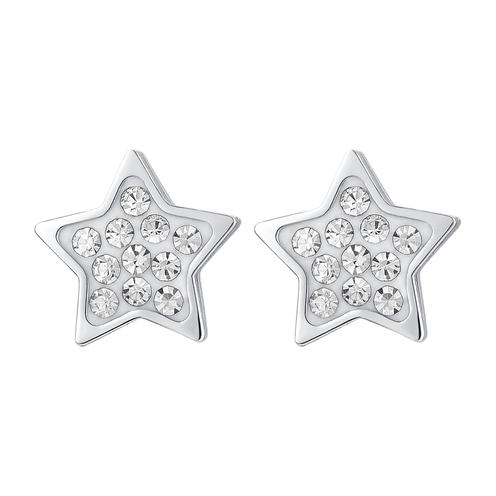 ORECCHINI DONNA IN ACCIAIO STELLA E CRISTALLI