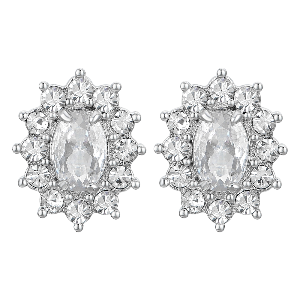 ORECCHINI DONNA IN ACCIAIO CRISTALLI E ZIRCONE BIANCO