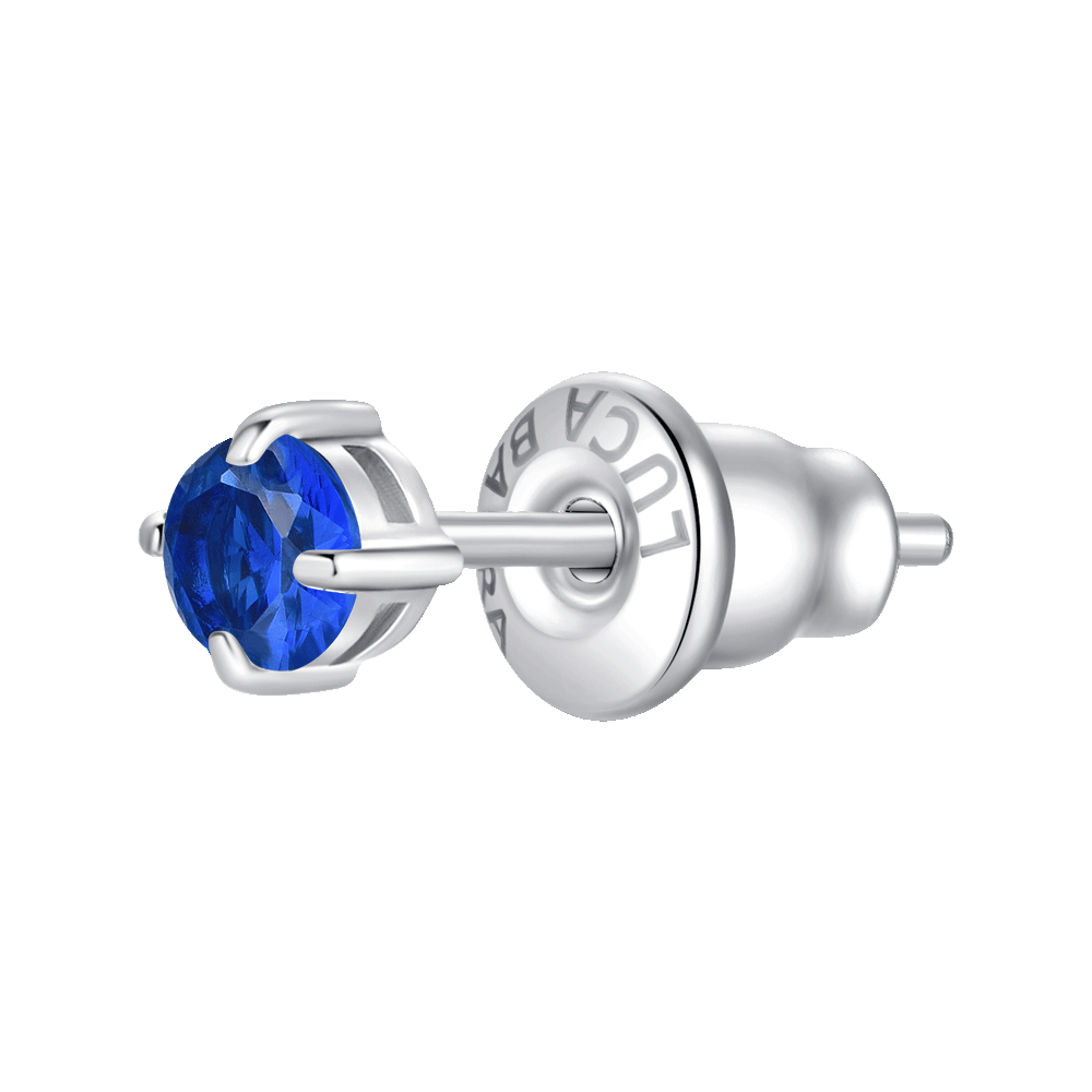 MONO ORECCHINO DONNA IN ACCIAIO CON ZIRCONE BLU