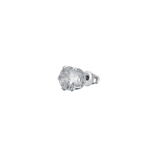 MONO ORECCHINO DONNA IN ACCIAIO CON ZIRCONE BIANCO