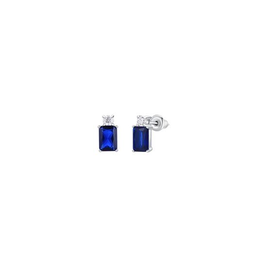 ORECCHINI DONNA IN ACCIAIO CON ZIRCONI BLU E BIANCHI