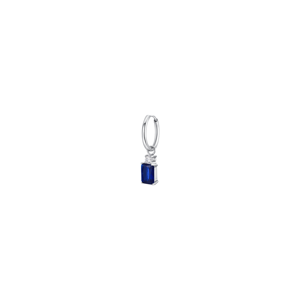 MONO ORECCHINI DONNA IN ACCIAIO CON ZIRCONI BLU E BIANCHI