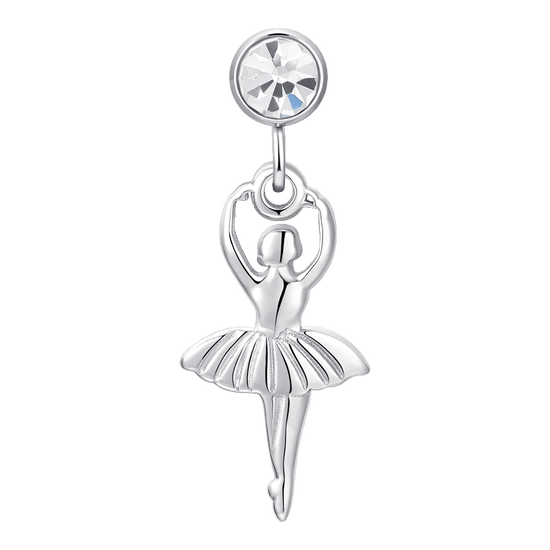 ORECCHINI DONNA IN ACCIAIO CON BALLERINA E ZIRCONE BIANCO