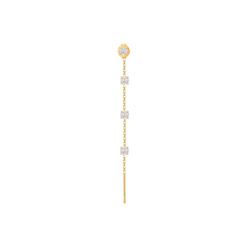 MONO ORECCHINO DONNA IN ACCIAIO IP GOLD CON CRISTALLI BIANCHI