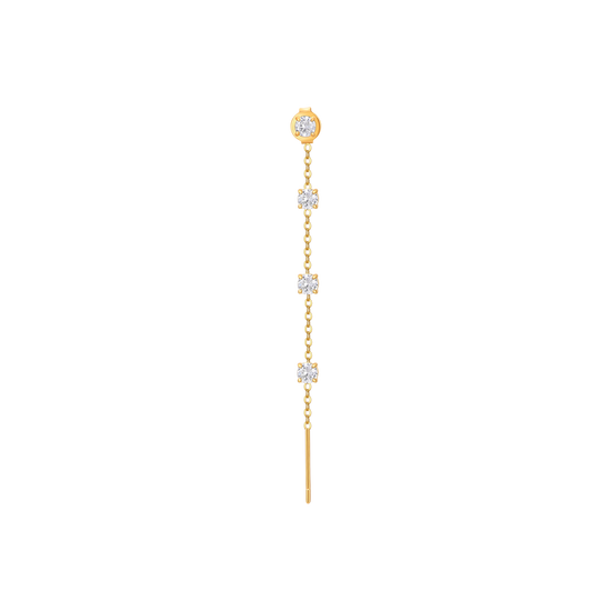 MONO ORECCHINO DONNA IN ACCIAIO IP GOLD CON CRISTALLI BIANCHI