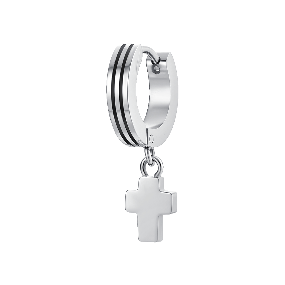 PENDIENTE MONO DE ACERO CON CRUZ