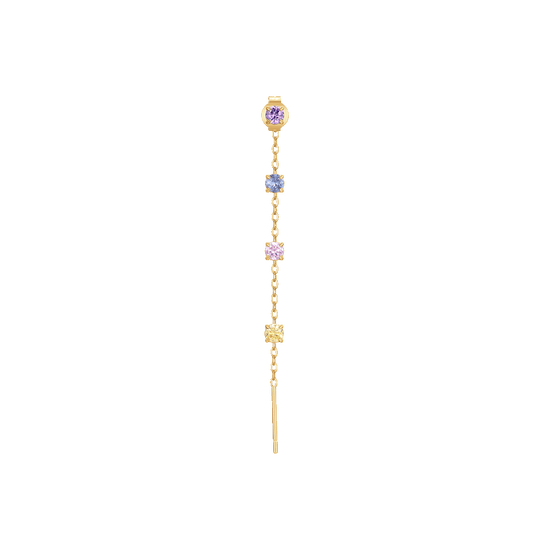 MONO ORECCHINO DONNA IN ACCIAIO IP GOLD CON CRISTALLI MULTICOLOR