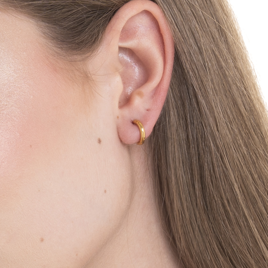 MONO ORECCHINI DONNA A CERCHIO IN ACCIAIO IP GOLD