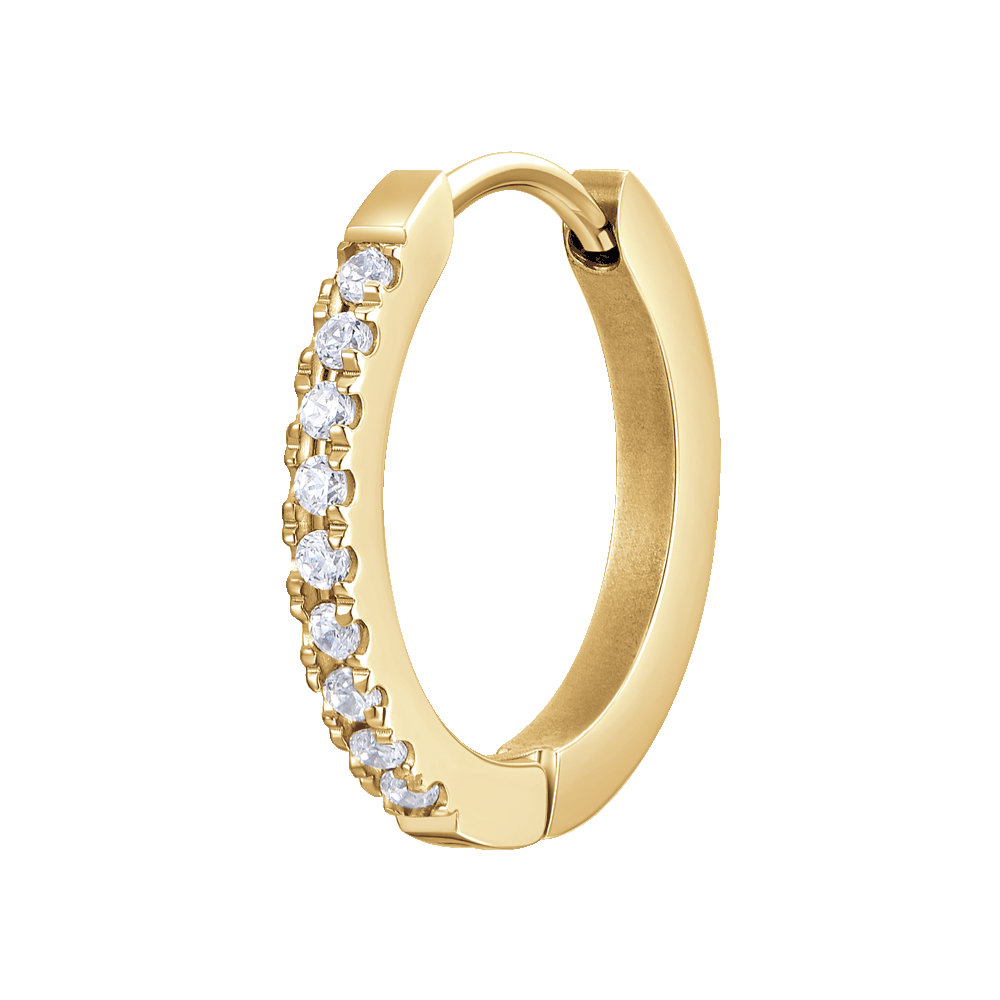 MONO ORECCHINO DONNA IN ACCIAIO IP GOLD CON ZIRCONI BIANCHI