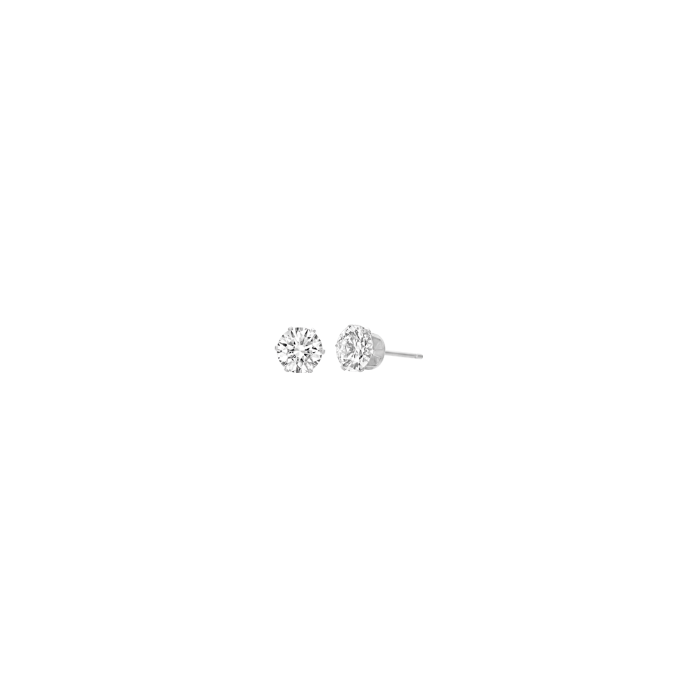 PENDIENTES DE PUNTA DE ACERO CON CRISTAL BLANCO DE 3 MM