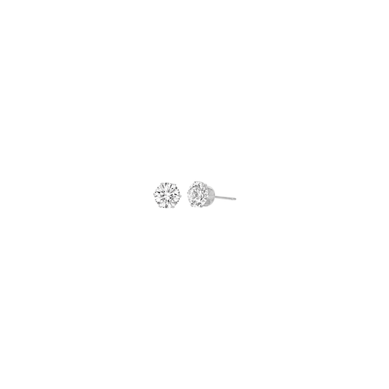 PENDIENTES DE PUNTA DE ACERO CON CRISTAL BLANCO DE 3 MM