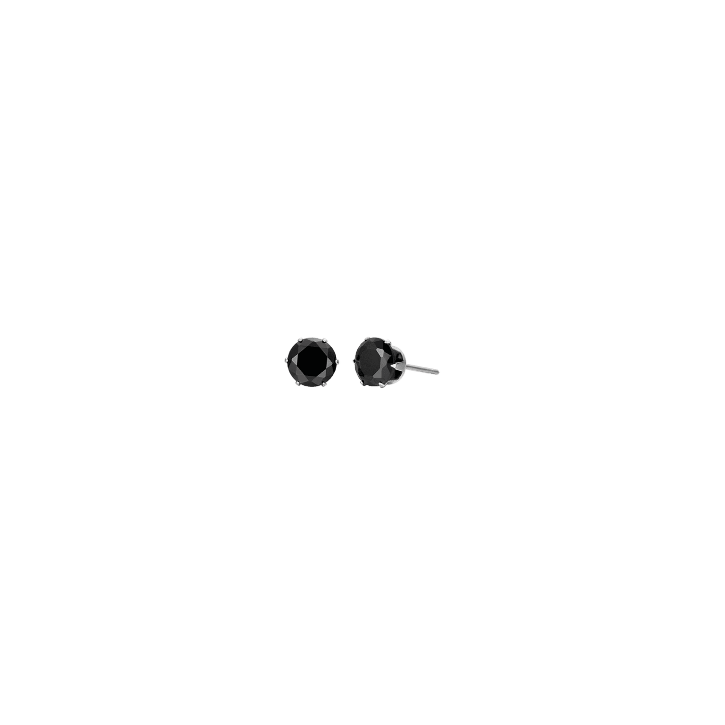 PENDIENTES DE FOCOS DE ACERO CON CRISTAL NEGRO