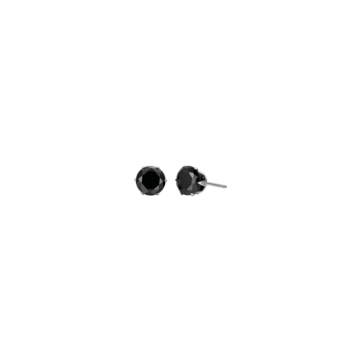 PENDIENTES DE FOCOS DE ACERO CON CRISTAL NEGRO