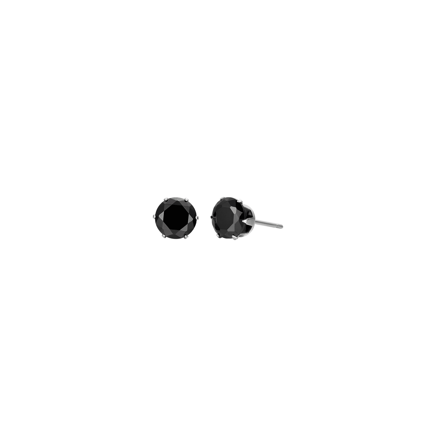 PENDIENTES DE FOCOS DE ACERO CON CRISTAL NEGRO