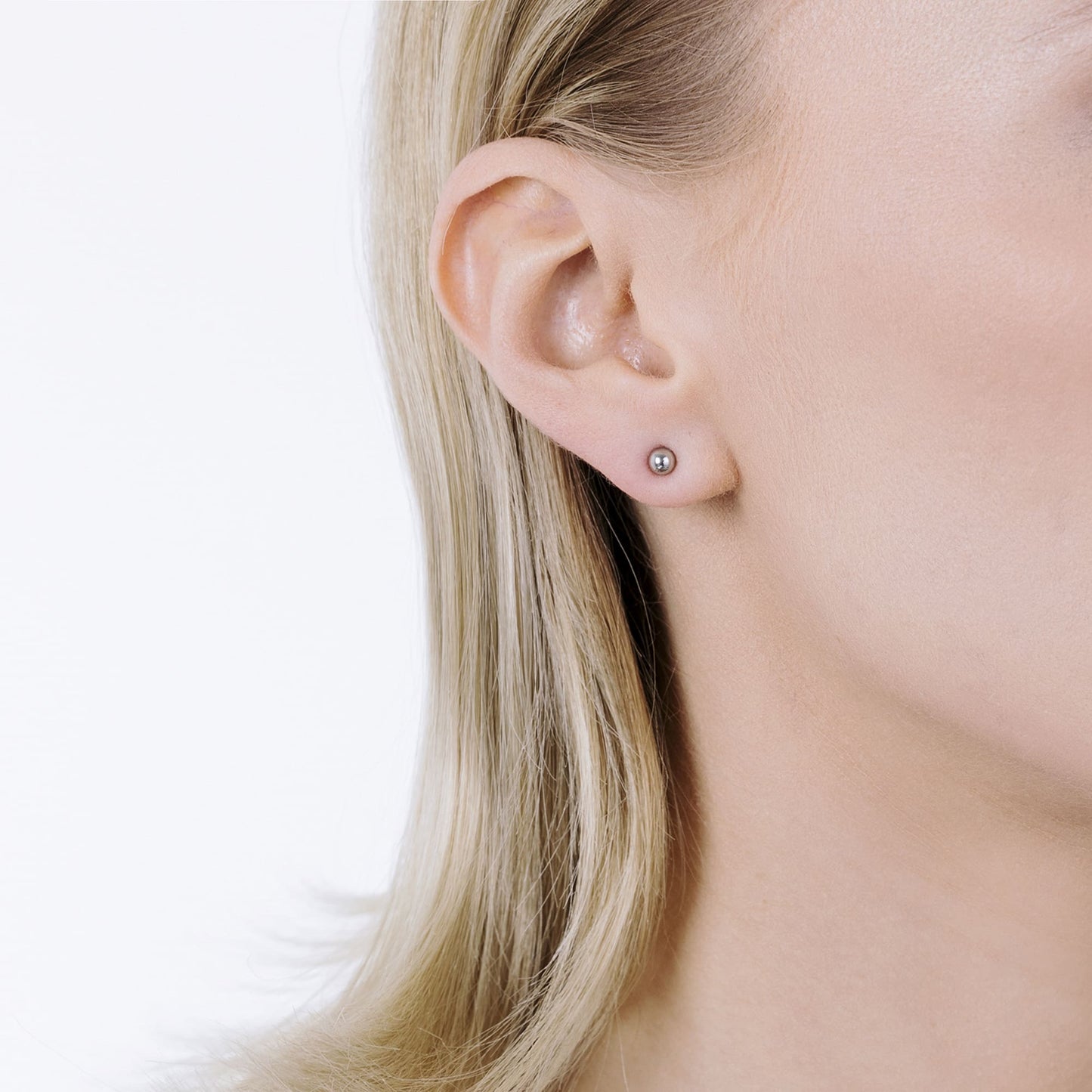 PENDIENTES DE ACERO PARA MUJER CON ESFERA