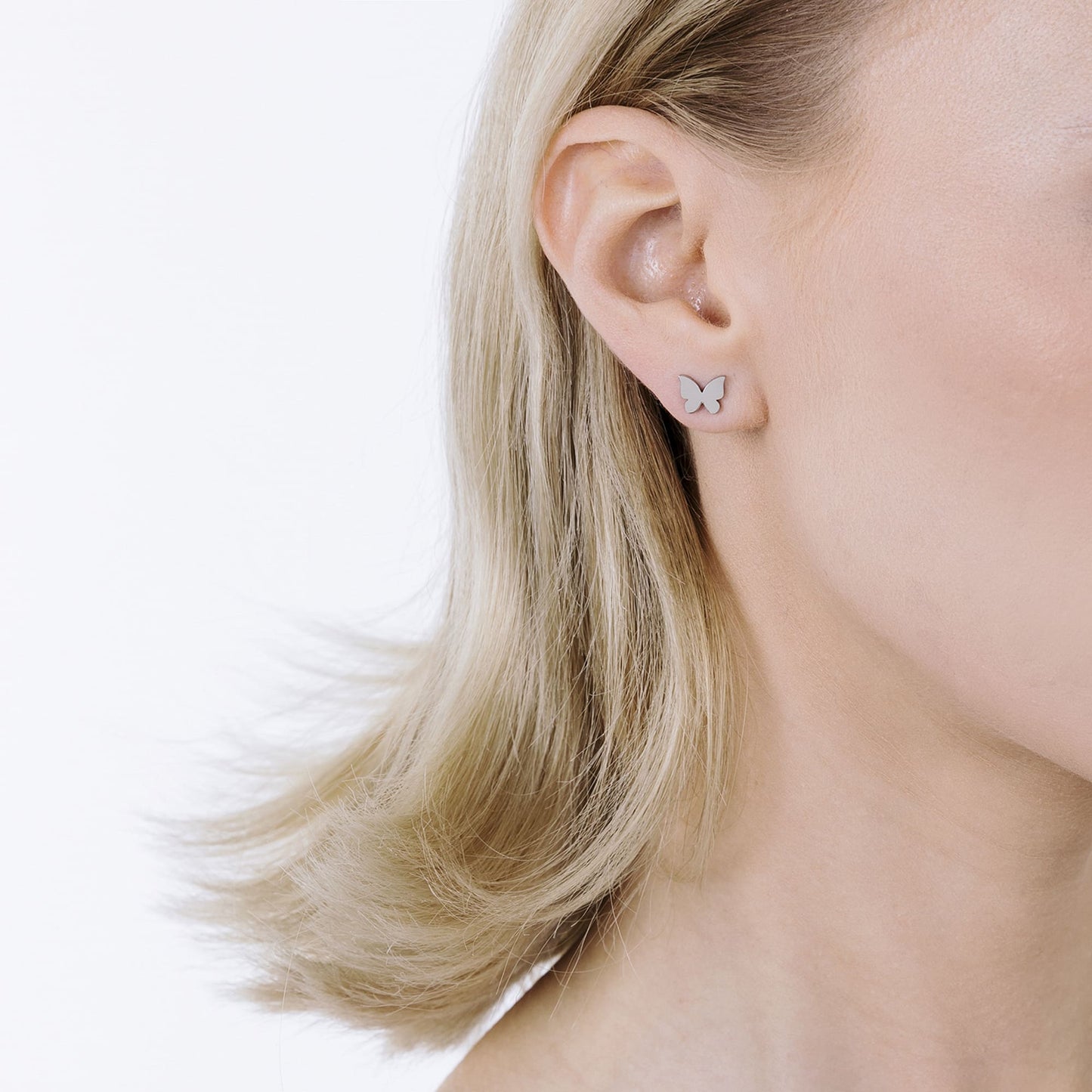 PENDIENTES DE MARIPOSA DE ACERO PARA MUJER