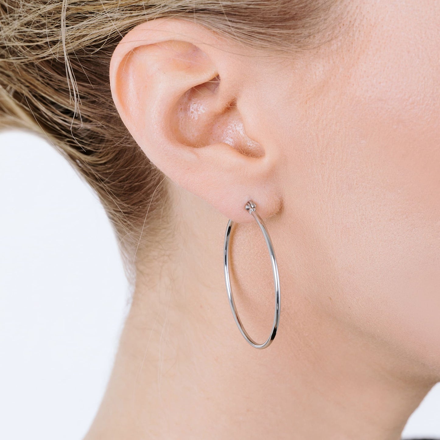 PENDIENTES DE ARO DE ACERO CHAPADO EN ORO DE 35 MM DE DIÁMETRO PARA MUJER